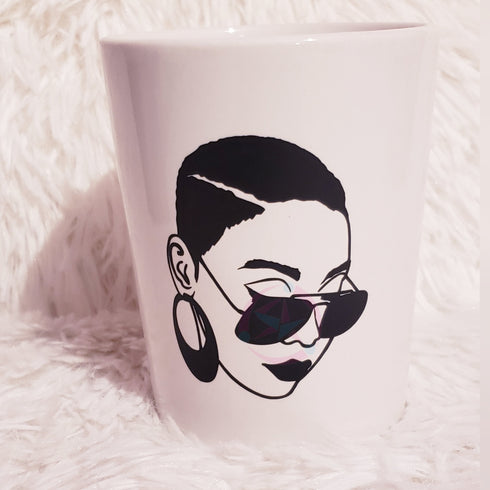 Blinged Pixie Cut Silhouette Mug